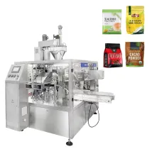 Máquina envasadora de polvo de cebo de pesca, bolsas Doypack prefabricadas, sinfín automático, dosificadora de polvo