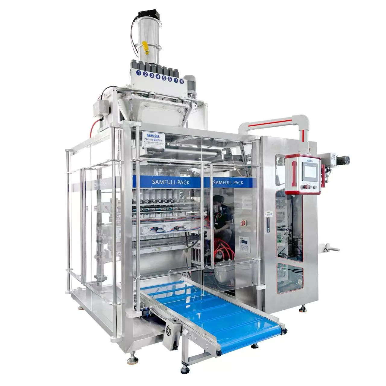 Unidad de termosellado para sobres de polvo multicarril