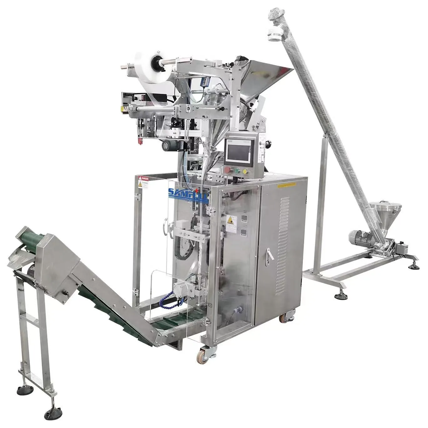 Bolsas tipo almohada pequeñas preparadas con polvo y gránulos.