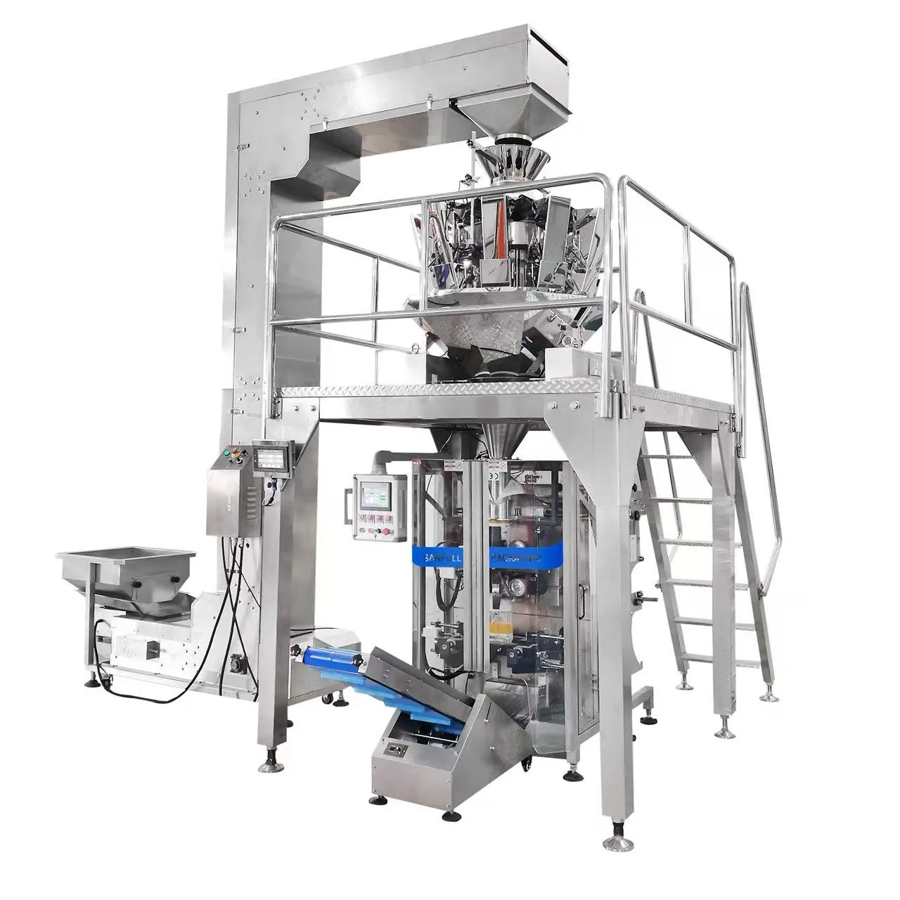 Sistema de pesaje pesadora multicabezal para envasado de comida para perros